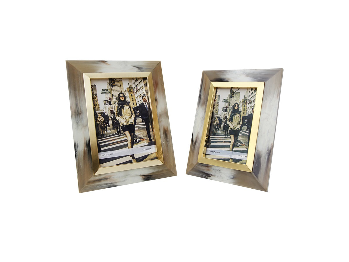 Silver Gray Horn Pattern Frame — Small