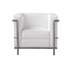 Cour White Italian Leather Chair