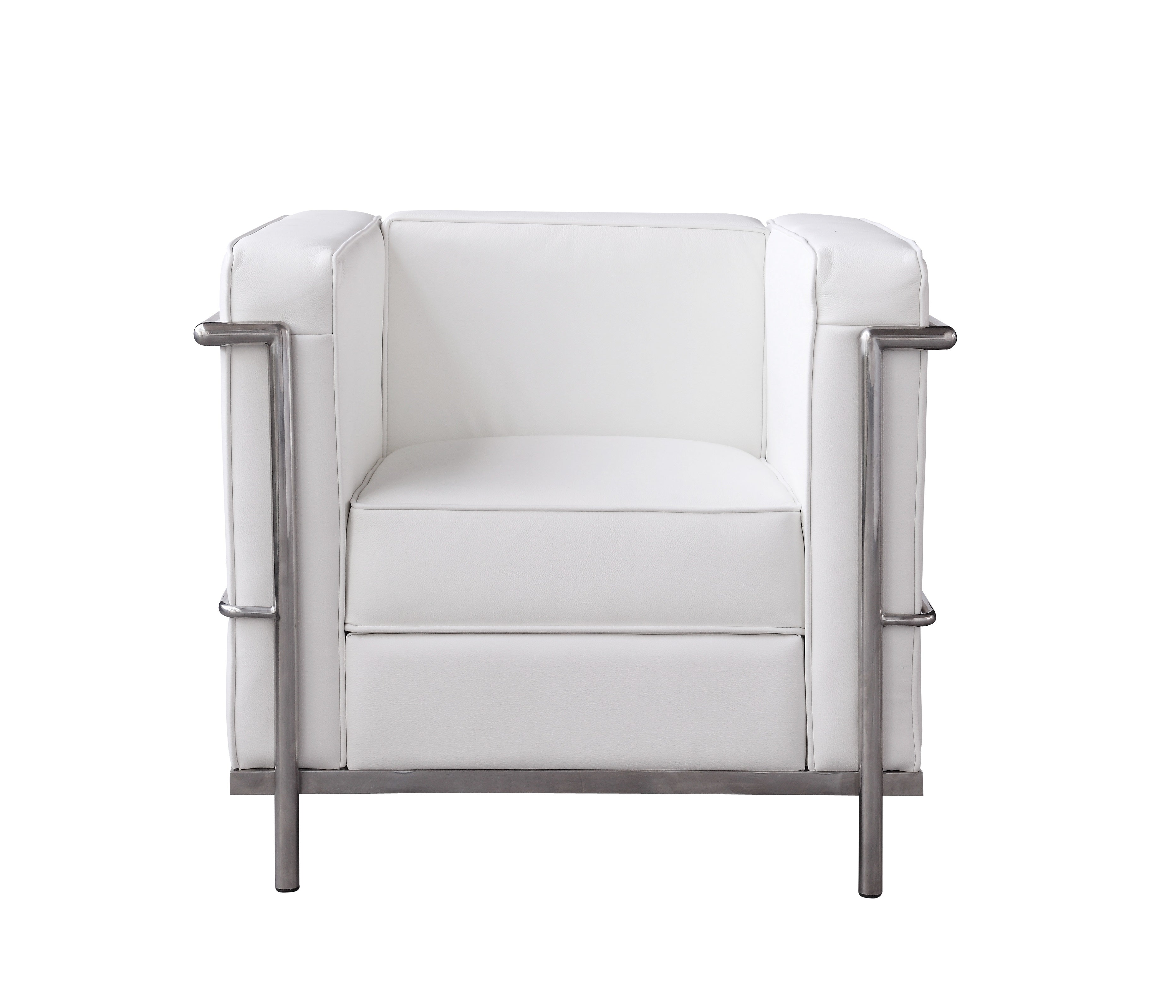 Cour White Italian Leather Chair