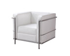 Cour White Italian Leather Chair