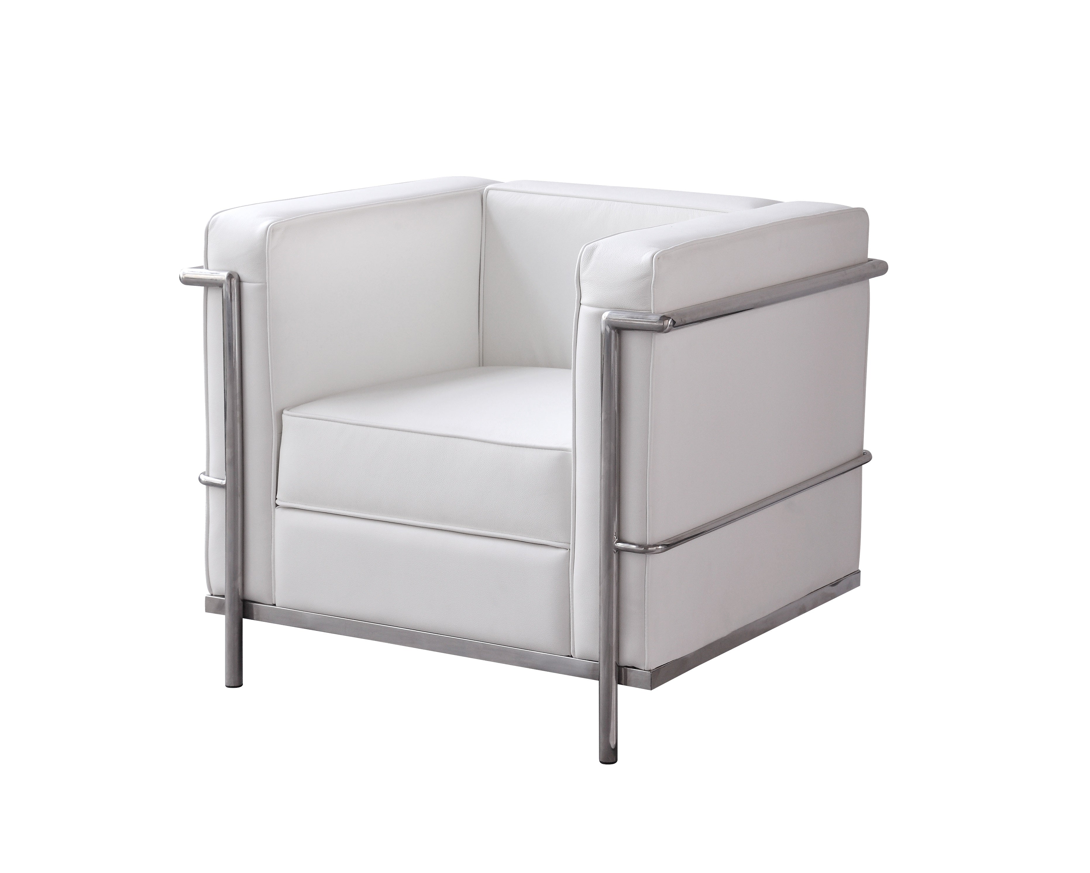 Cour White Italian Leather Chair