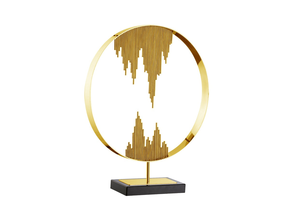 Polished Gold City in a Bubble Decor