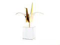 Polished Gold Bird on the Fly Decor