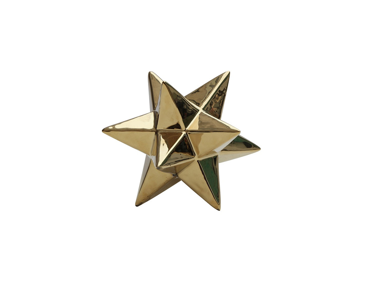 Gold-Plated Porcelain Star Decorative Accent