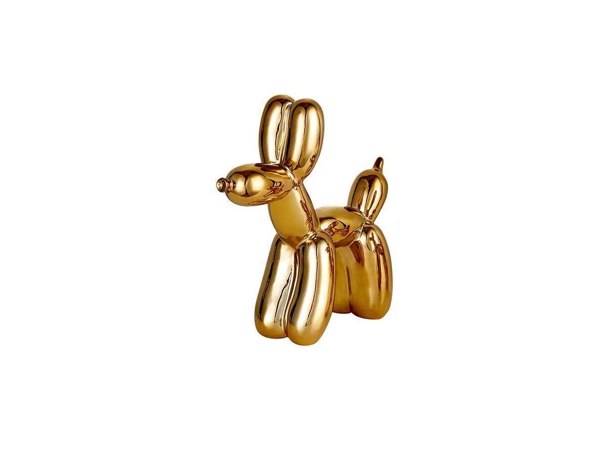 Wide-Profile Gold Porcelain Rabbit Decor