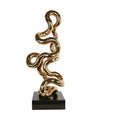 Polished Gold and Black Abstract Floor Sculpture