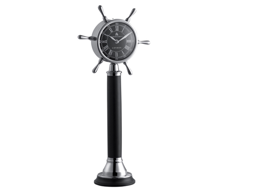Tall Mixed-Metal Decorative Clock