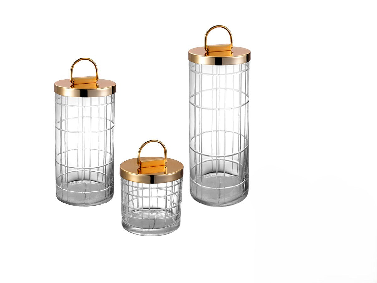 Medium Gaila Metal and Glass Storage Jar