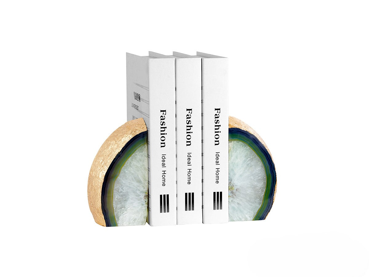 Natural Stone Agate Bookends — Set of Two