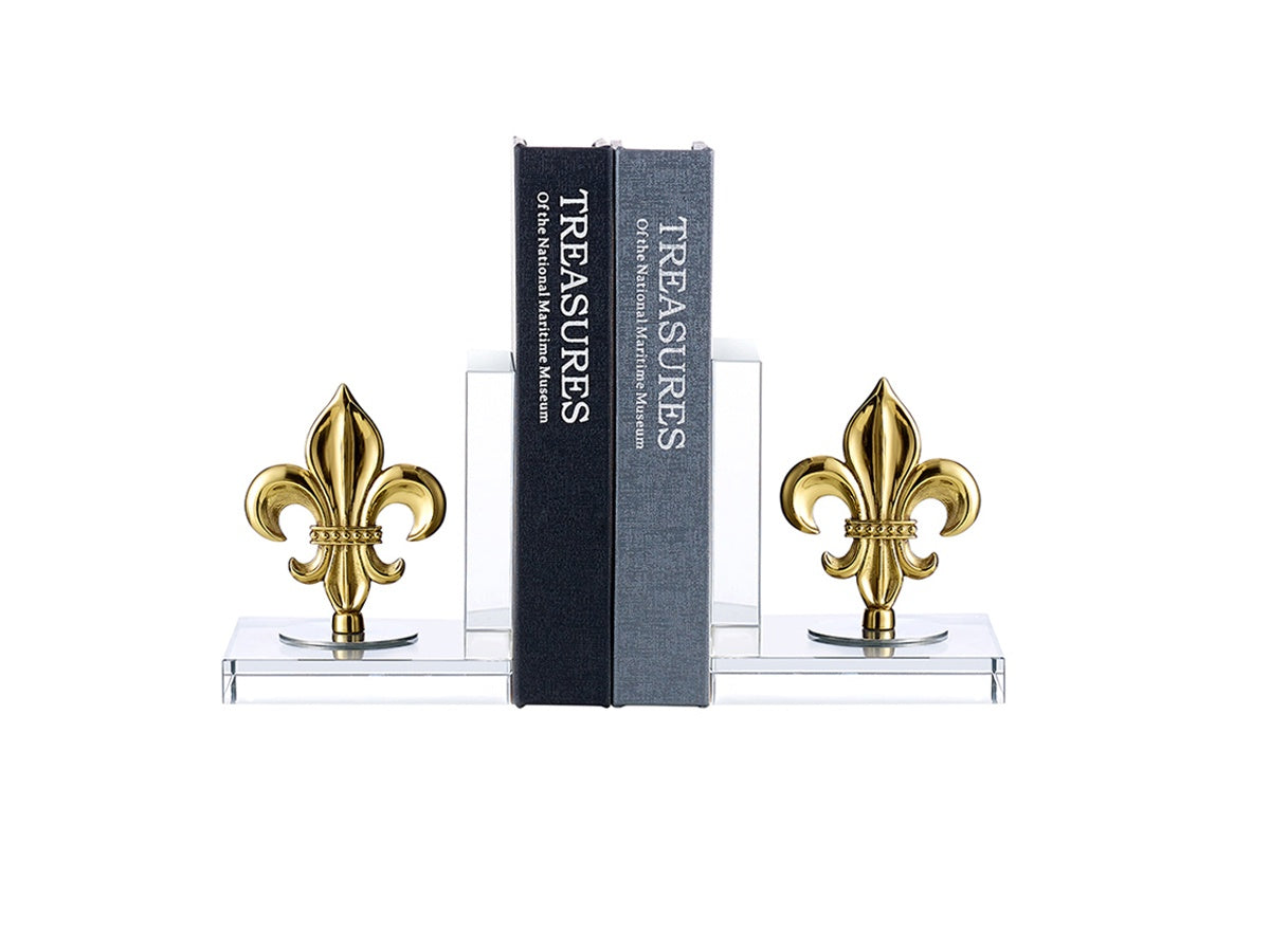 Crowe's Stainless Steel and Crystal Bookends — Set of Two