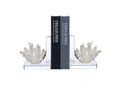 Sculptural Coral Resin and Crystal Bookends — Set of Two