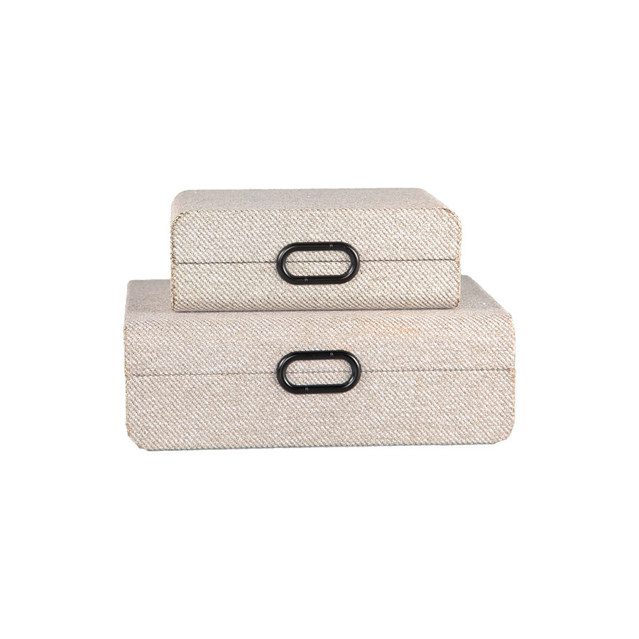 Small Linen Pattern Jewelry And Storage Box