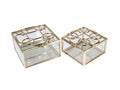 Small Metal And Glass Cologne Decorative Box