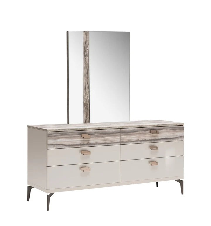 Madison High-Gloss Mirrored Dresser